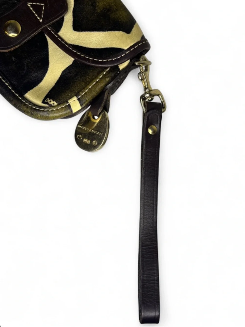Dooney & Bourke Leather Zebra Print Wristlet